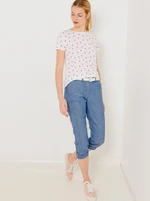 Blue 3/4 trousers CAMAIEU - Ladies