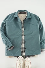Trendyol Limited Edition Green Men's Oversize Fit Inner Quilted Light Shirt Jacket Coat