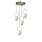 Lampa wisząca w biało-złotym kolorze ze szklanym kloszem ø 30 cm Ahu – Opviq lights