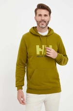 Bavlněná mikina Helly Hansen HH LOGO HOODIE pánská, tmavomodrá barva, s kapucí, s aplikací, 33977