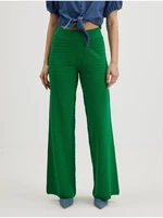 Zöld női bordázott széles nadrág CSAK Cata - Női