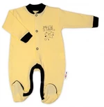 Baby Nellys Bavlněný overálek Baby Little Star - žlutý, vel. 56 (1-2m)
