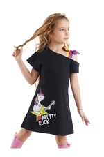Šaty pre dievčatá Unicorn Rock v čiernej farbe