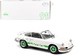 1972 Porsche 911 RS Carrera White with Green Stripes 1/12 Diecast Model Car by Norev