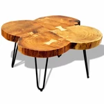 Coffee Table 13.8" 4 Trunks Solid Sheesham Wood