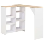 Bar Table with Moveable Shelf White 54.33"x15.75"x47.24"