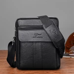 Menico Men Artificial Leather Waterproof Wear-resistant Large-capacity Business Casual Shoulder Crossbody Bag