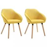 Jídelní židle 2 ks látka / dřevo Dekorhome Žlutá