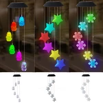 LED Colour Changing Hanging Wind Chimes Solar Powered Ball Lights Garden Outdoor