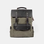 Men Retro Vintage Multifunction Canvas Leather Anti-theft Backpack