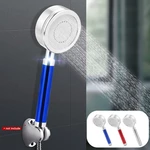 High Pressure Anion Aluminum Shower Head Water Saving Filter Blue/Red/Silver
