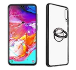 Bakeey Plating Transparent Shockproof PC Protective Case with Finger Ring for Samsung Galaxy A70