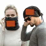 TENGOO 2-in-1 Electric Heating Scarf Hat Thermostatic Heating Winter Pullover Hats USB Rechargeable Neckerchief Knitted