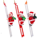 Christmas Santa Claus Climbing Ladder with Music Hanging Decoration Holiday Gift