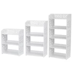 3/4/5 Tiers Shoes Rack Display Stands White Storage Shelf Organiser Unit Cabinet