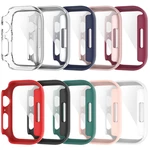 Bakeey Colorful Shockproof Anti-Scratch PC + HD Clear Tempered Glass Full Cover Watch Case Cover for Apple Watch S7 41mm