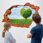 Miico Creative 3D Love Tree Scenery Broken Wall Removable Home Room Decorative Wall Decor Sticker