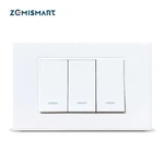 Zemismart 220-240V Smart Tuya ZB No Neutral Push Button Switch 1/2/3 Gangs Smart Life Smartthings App Alexa Google Home