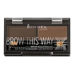 Rimmel London Brow This Way 2,4 g set a paletka na obočí pro ženy 003 Dark Brown