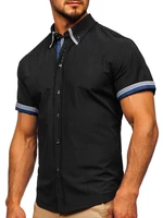 Černá pánská košile s krátkým rukávem Bolf 2911