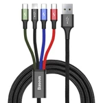 Kábel Baseus 4v1, USB/ USB-C, Lightning, 2x Micro USB, 1,2m (CA1T4-C01) čierny kábel 4 v 1 • dĺžka kábla 1,2 metra • maximálny výstupný prúd 3,5 A • n
