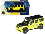 Mercedes AMG G63 Liberty Walk Wagon Bright Yellow with Black Hood and Top 1/64 Diecast Model Car by Paragon Models