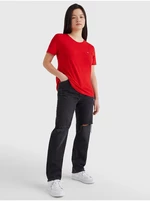 Červené dámske základné tričko Tommy Jeans - Ženy
