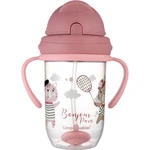 Canpol babies Bonjour Paris Cup hrnček s rúrkou Pink 270 ml