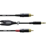 Cordial  audio káblový adaptér [1x jack zástrčka 3,5 mm - 2x cinch zástrčka] 6.00 m čierna