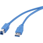 Renkforce #####USB-Kabel #####USB 3.2 Gen1 (USB 3.0 / USB 3.1 Gen1) #####USB-A Stecker, #####USB-B Stecker 50.00 cm modr