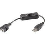 Renkforce USB 2.0 predlžovací kábel [1x USB 2.0 zástrčka A - 1x USB 2.0 zásuvka A]  vr. spínače ZAP / VYP, pozlátené kon