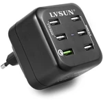 LVSUN Fast LS-6USQ USB nabíjačka do zásuvky (230 V) Výstupný prúd (max.) 12900 mA 6 x USB , USB 3.2 gen. 1 zásuvka A Qua