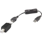 Renkforce #####USB-Kabel USB 2.0 #####USB-A Stecker, #####USB-B Stecker 25.00 cm čierna vr. spínače ZAP / VYP, pozlátené