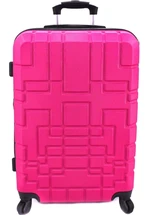 Cestovní  palubní kufr skořepinový na čtyřech kolečkách (S) 50l - fuxia