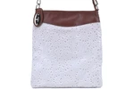 Dámská kožená kabelka crossbody Arteddy - světle šedá/hnědá