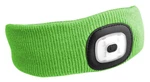 Čelenka s čelovkou 180lm, nabíjecí, USB, uni velikost, bavlna/PE, fluorescentní zelená