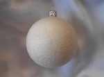 Vánoční ozdoby Střední vánoční koule s třpytkami 6 ks - bílá