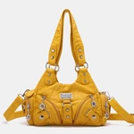Angel Kiss Women PU Leather Vintage Multi-pocket Convertible Anti-theft Crossbody Bag Shoulder Bag Handbag