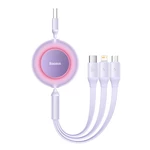 [3in1] Baseus Mirror Series II 66W USB-A to USB-C/Lightning/Micro USB Cable Fast Charging Data PC TPE Line 1.1m Long for