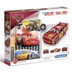 Clementoni - Puzzle Supercolor 104+3D model Disney Pixar CARS