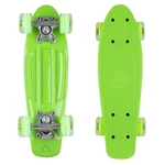 Mini penny board WORKER Pico 17" se svítícími kolečky  zelená deska, zelená kolečka