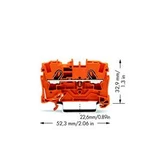 Průchodková svorka WAGO 2004-1202, pružinová svorka, 6.20 mm, oranžová, 50 ks