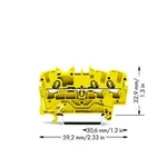 Průchodková svorka WAGO 2002-1306, pružinová svorka, 5.20 mm, žlutá, 100 ks