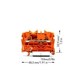 Průchodková svorka WAGO 2001-1202, pružinová svorka, 4.20 mm, oranžová, 100 ks