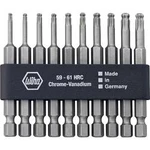 Sada bitů Standardní bity Torx® s kulovou hlavou, 10 ks Wiha 7045BE9570 70 mm, chrom-vanadová ocel, tvrzeno, 10dílná Professional 7045BE 9570