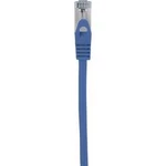 Síťový kabel RJ45 Basetech BT-1715448, CAT 6A, S/FTP, 15.00 cm, modrá
