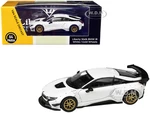 BMW i8 Liberty Walk White with Gold Wheels 1/64 Diecast Model Car by Paragon Models
