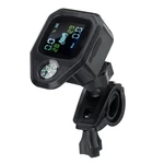 Motorcycle Compass TPMS LCD Display Waterproof Tire Pressure Monitoring System Direction 2pcs Sensor Tire Pressure Alarm