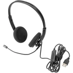 Digitus DA-12203 headset s USB káblový na ušiach čierna