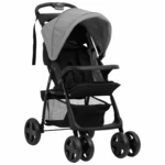 [EU Direct] vidaXL 10383 2-in-1 Baby Stroller Folding Steel Luxury Baby Stroller Cart Portable Pushchair Infant Carrier